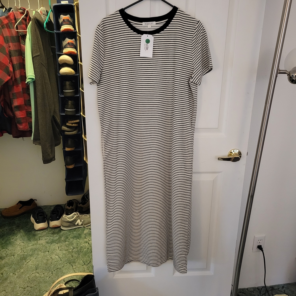 Wishlist Monochrome Striped Midi Dress